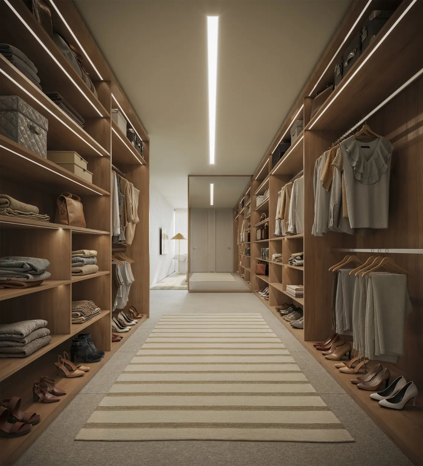 Closet sob medida em madeira natural