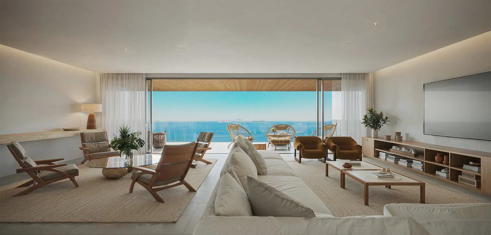 Sala de estar com vista panorâmica para o Atlântico